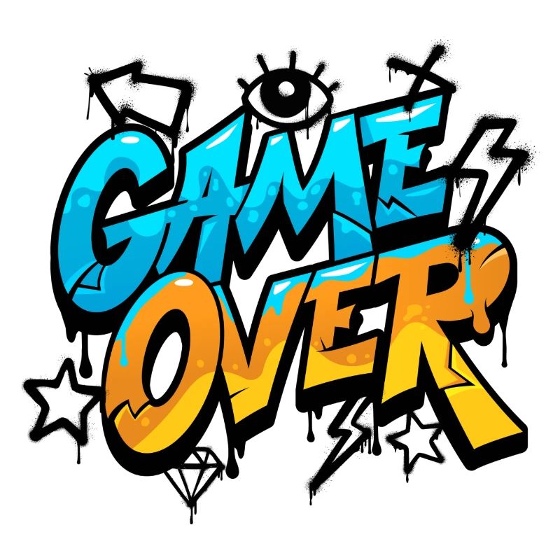 Game Over Graffiti Splash Tee