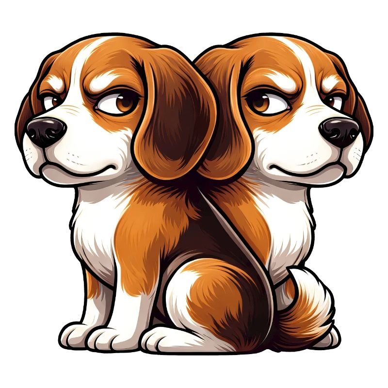 Amis de dessins animés Beagle mignons