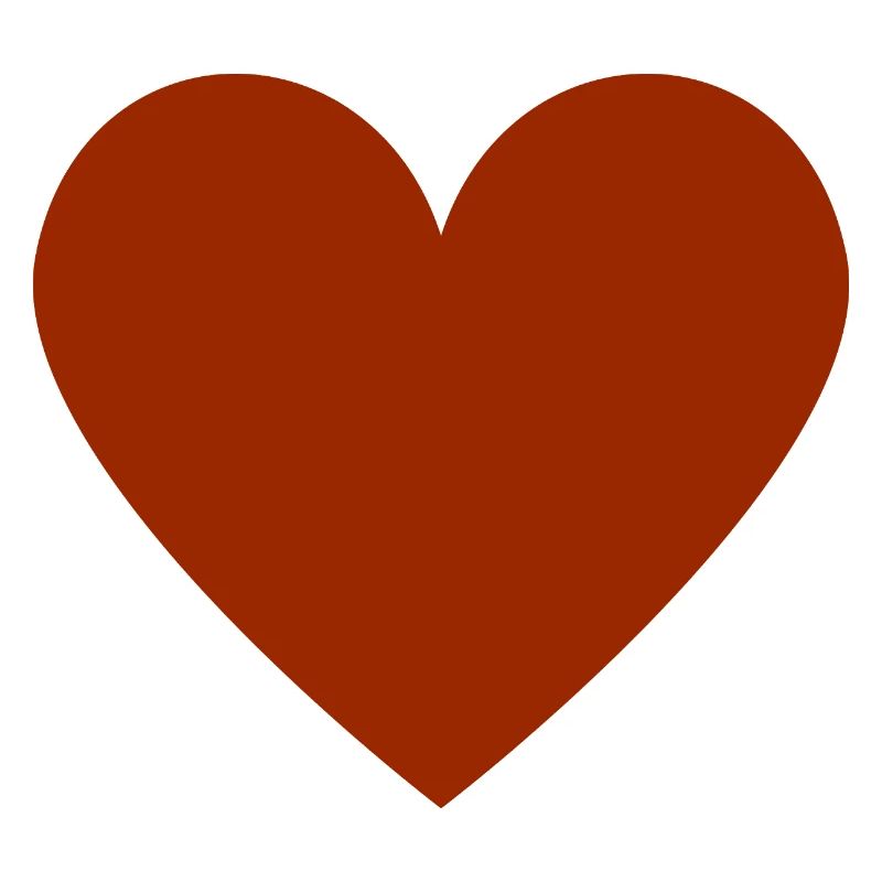 Rust-colored heart - minimalist look