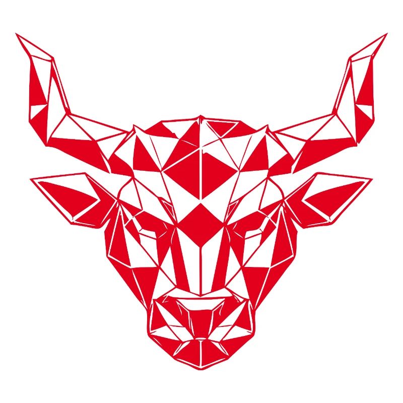 Red Low-Poly Bull Head