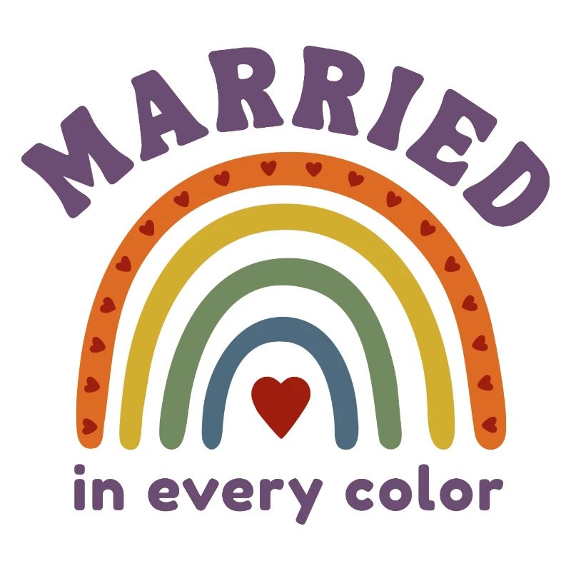 Married in every Color Pride Regenbogen Design