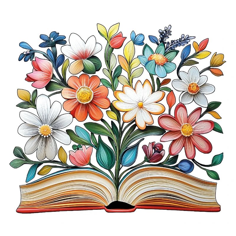 Buch mit Blumen