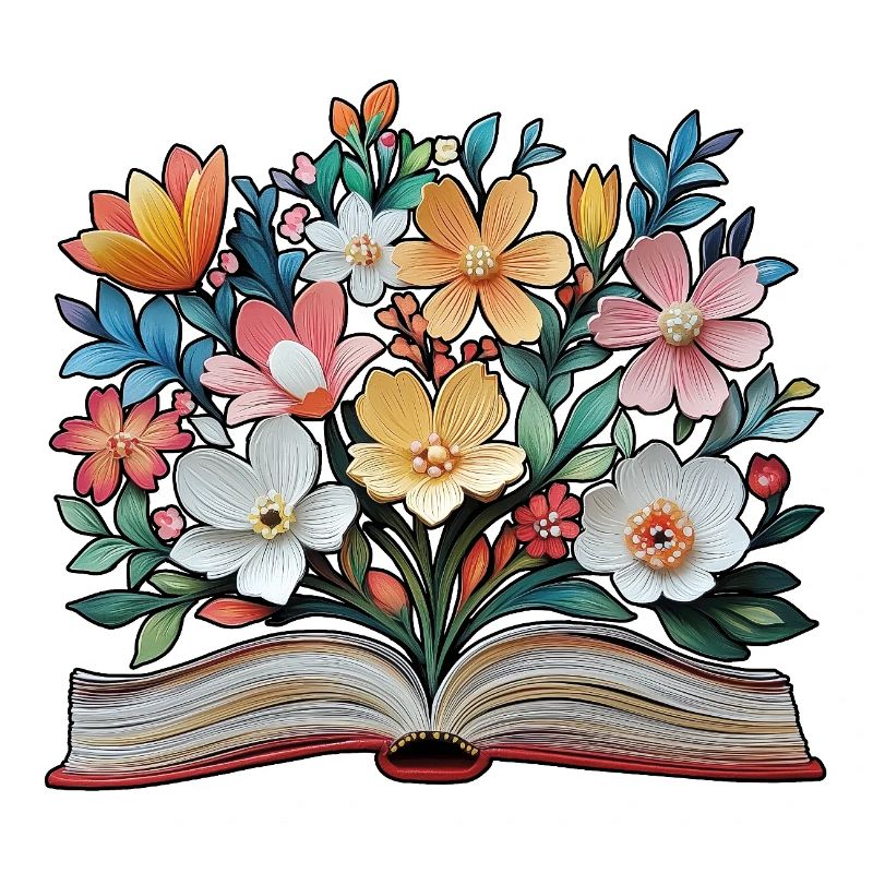 Buch und Blumen