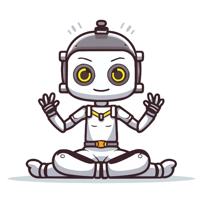 Kleiner Roboter im Lotussitz