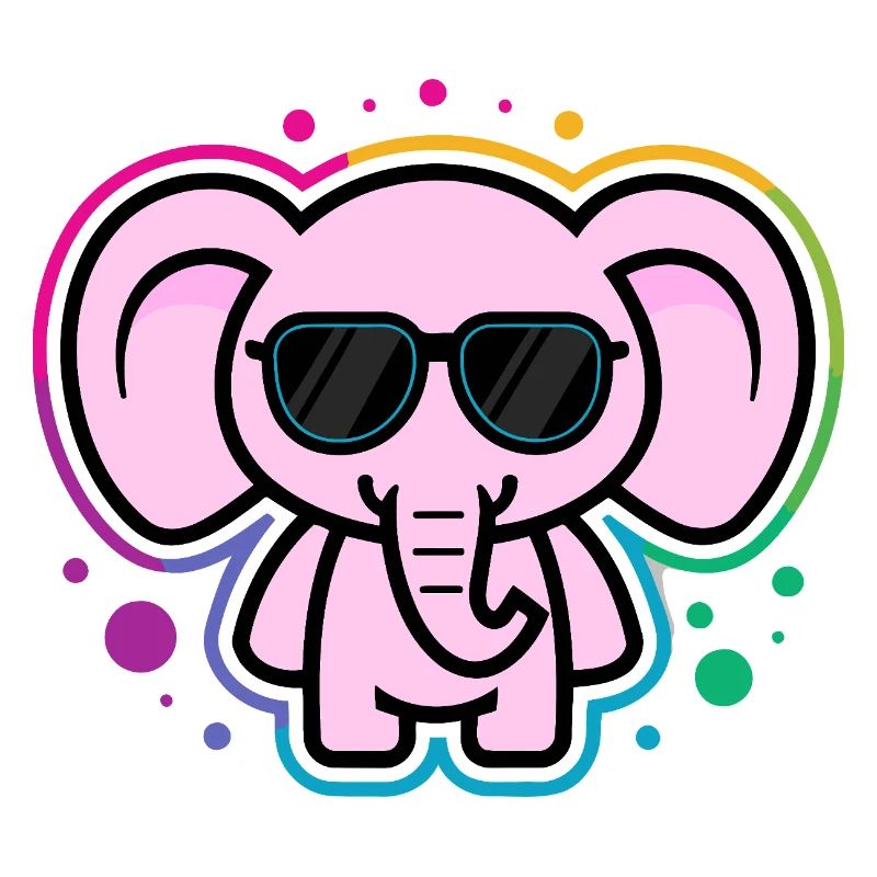 Rosa Elefant mit Brille