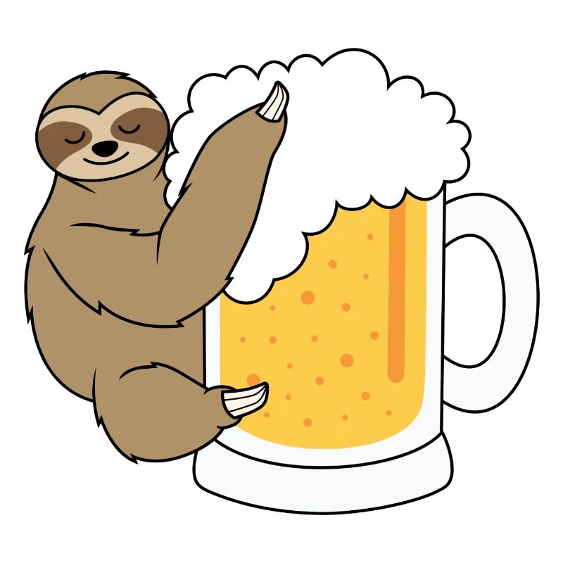 Sloth with beer