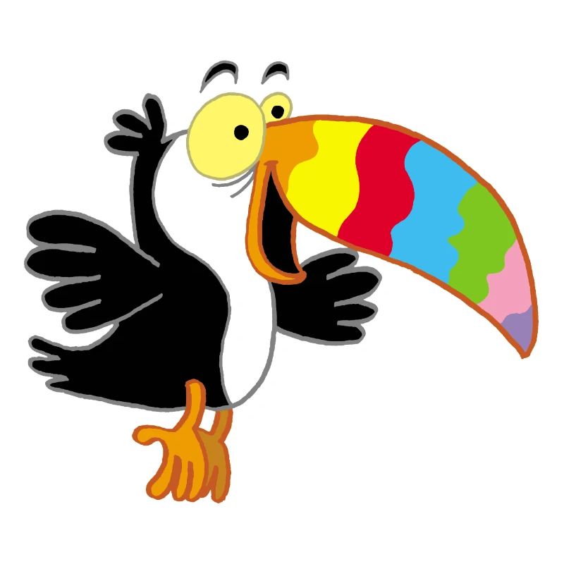 Vogel und mehrfarbiger Schnabel