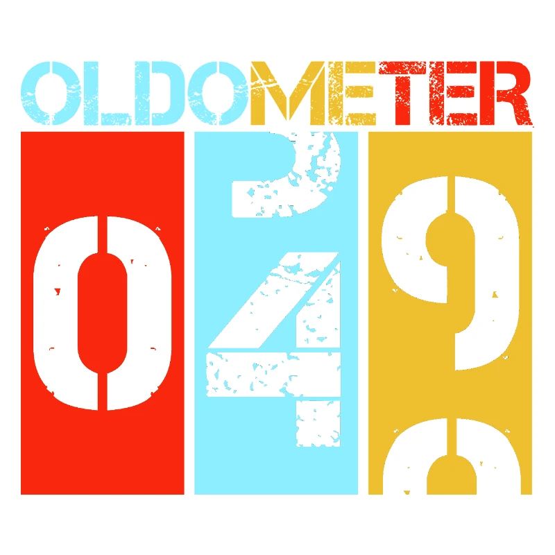 Oldometer 50th Birthday Funny Retro Odometer