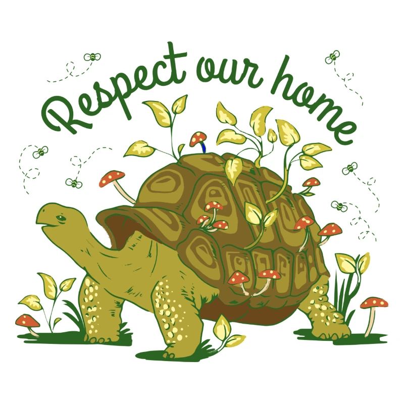 Respect Our Home Turtle Nature Environment Graphic