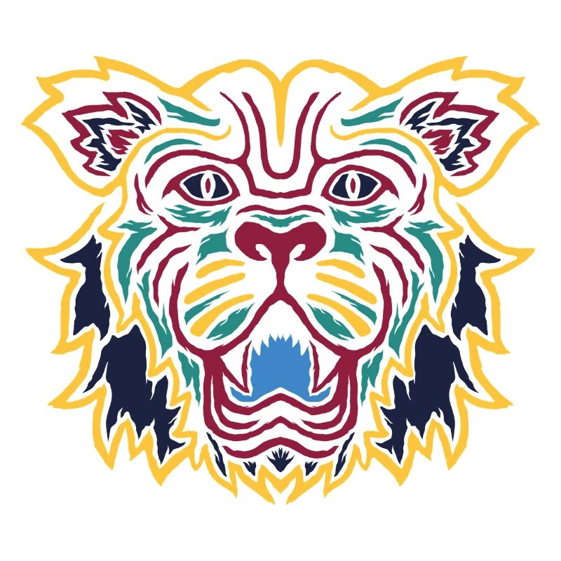 Bunter Tiger Blick Emblem