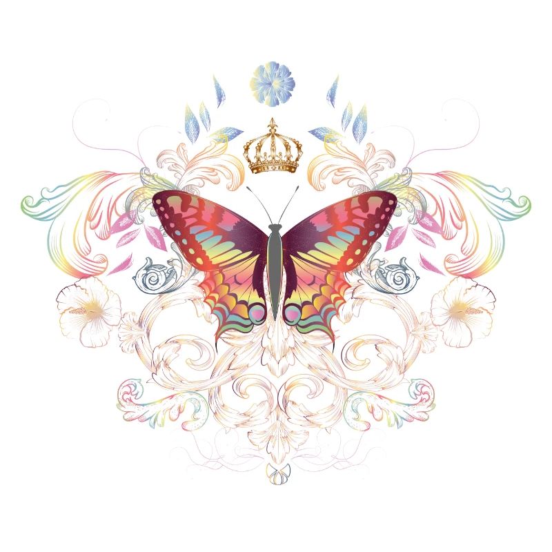fantasievoller Schmetterling mit Krone