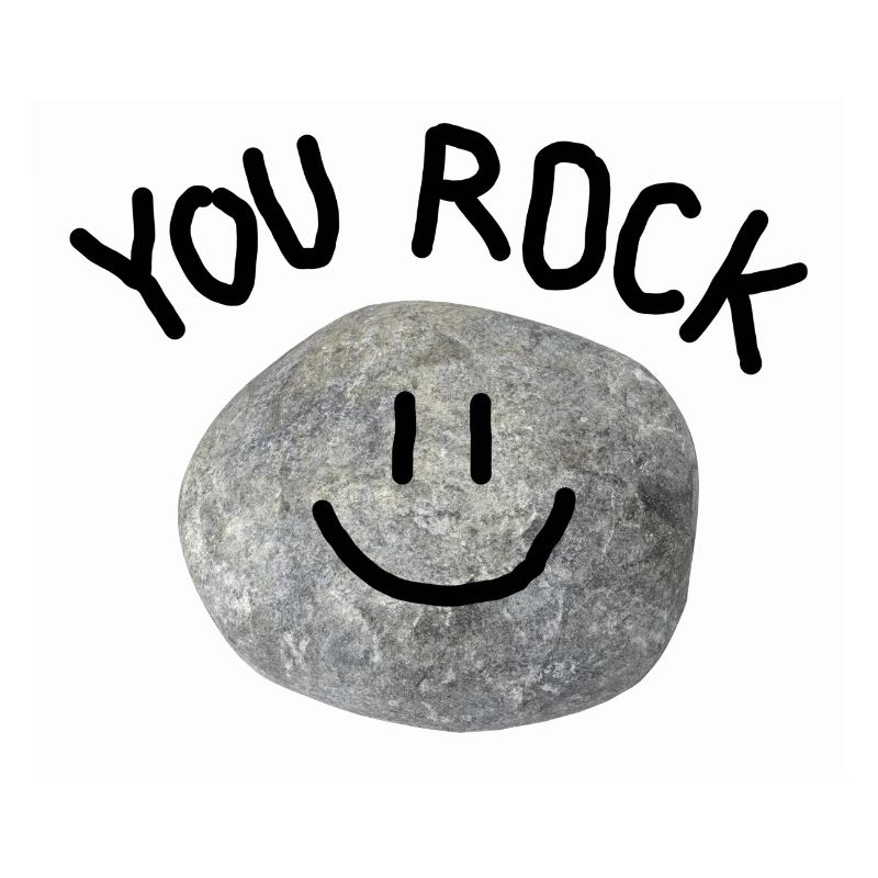 You Rock Minimal Pun Statement Smile Stone