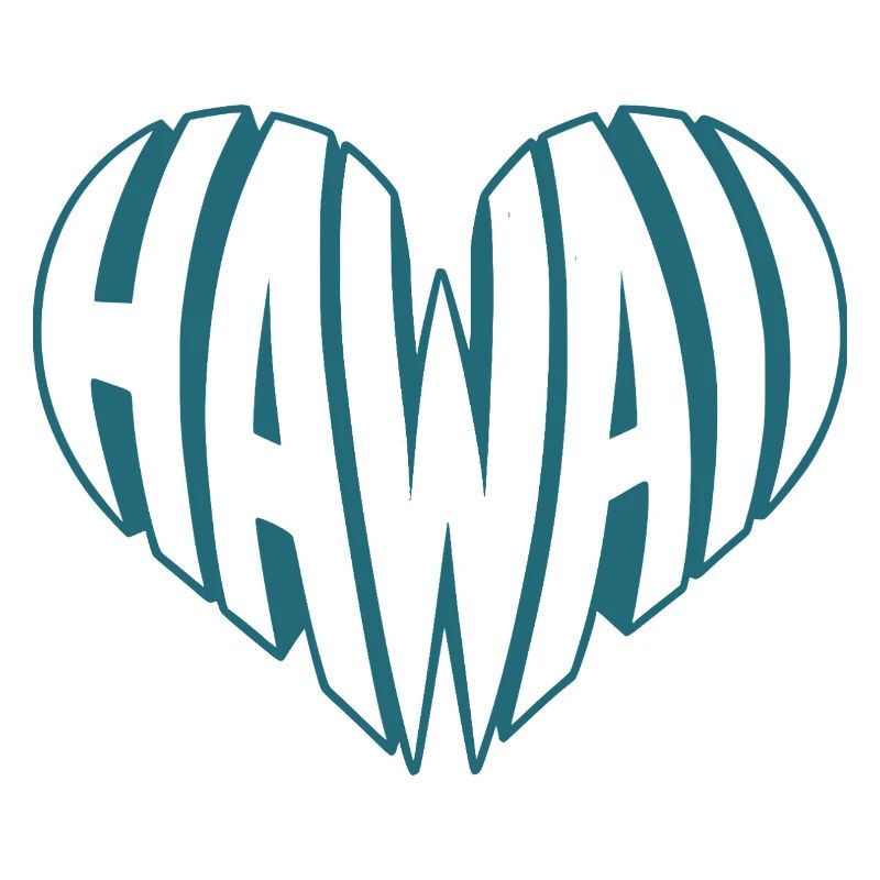 Hawaii, Hawaii Angular HeartTypo Design