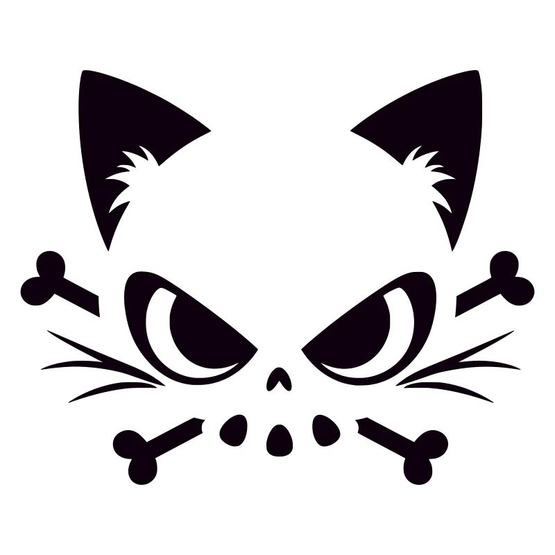 Crâne de chat | Motif minimaliste de Skull & Bones
