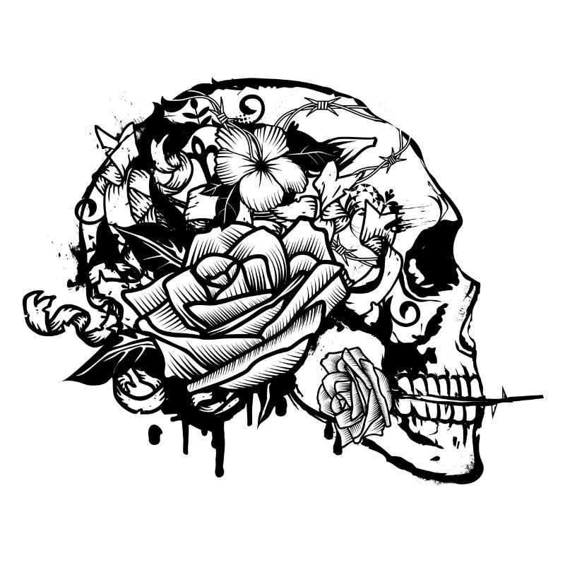 Skull mit Rose