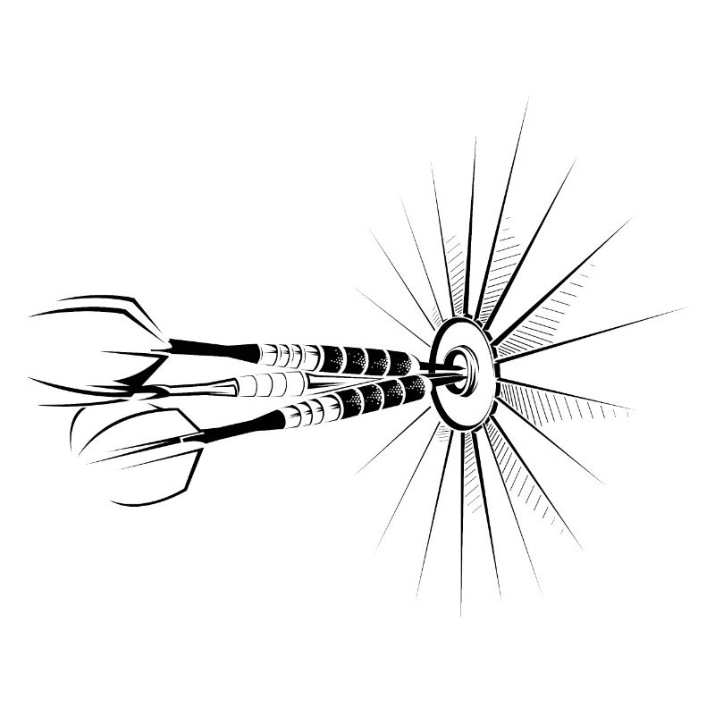 Dart bullseye arrows illustration dart player
