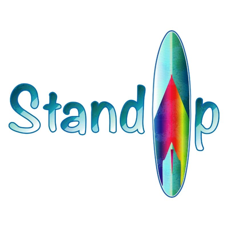 Stand up paddling lettering with paddle board