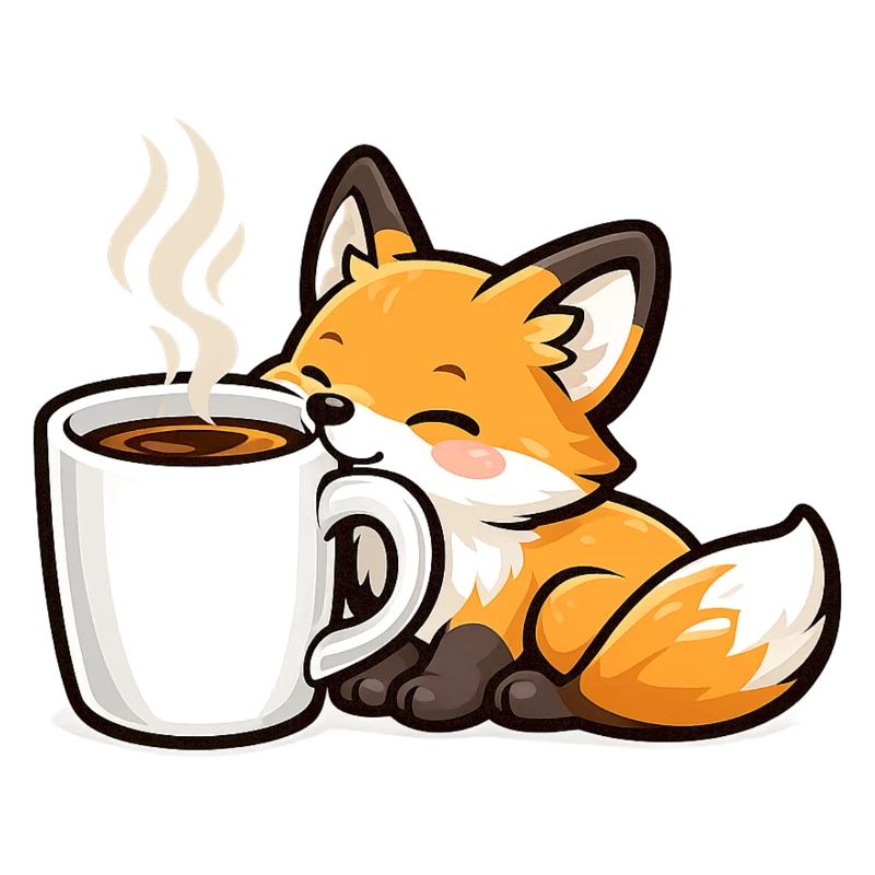 Kuschelfuchs mit Kaffee