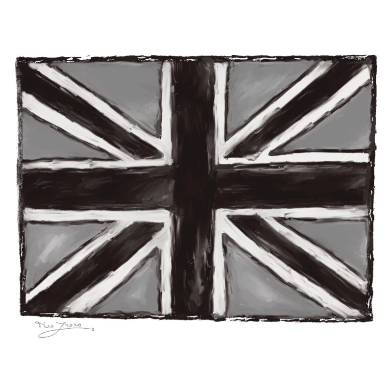 Grau Gemaltes Union Jack Kunst