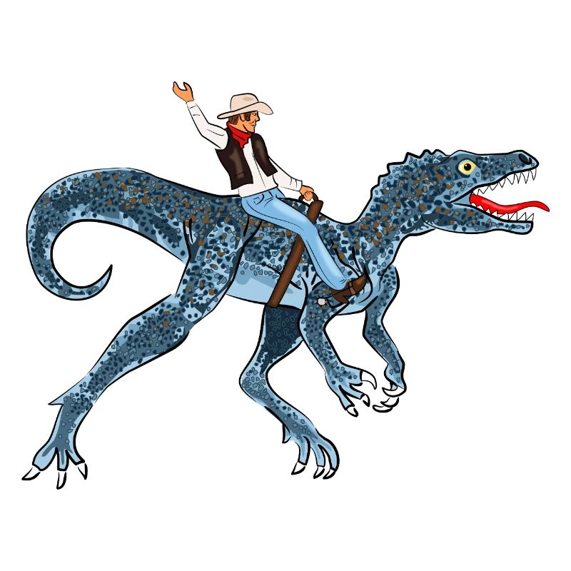 Abenteuerlicher Dinosaurier-Reiter
