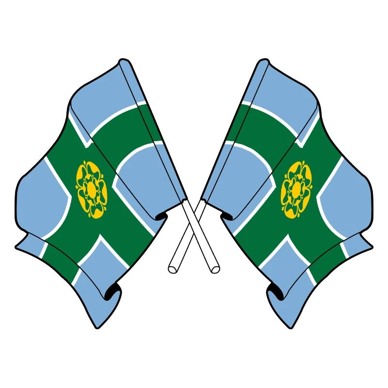 Derbyshire Flags Crossed