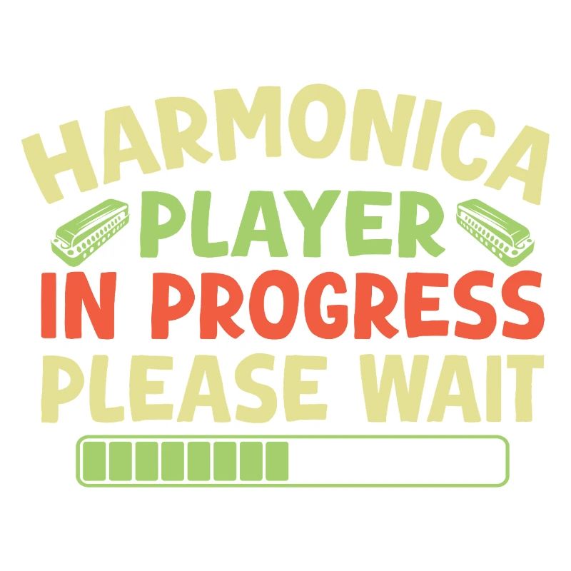 Funny Harmonica Player In Progress Harmonica