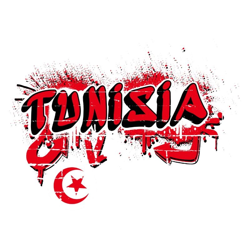 Design du drapeau graffiti de la Tunisie
