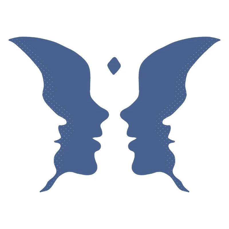 Küssende Gesichter oder ein Schmetterling