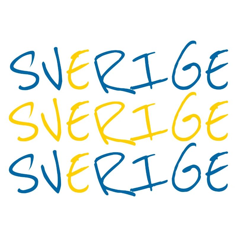 Sverige Lettrage Drapeau Suède Design