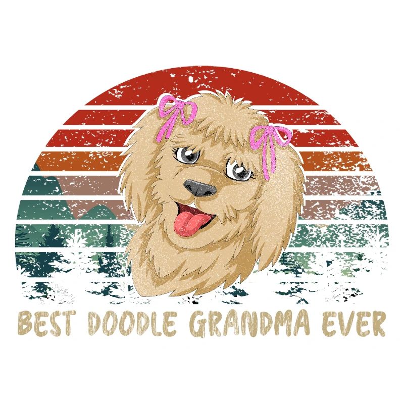 Best Doodle Grandma ever with Pink Bows