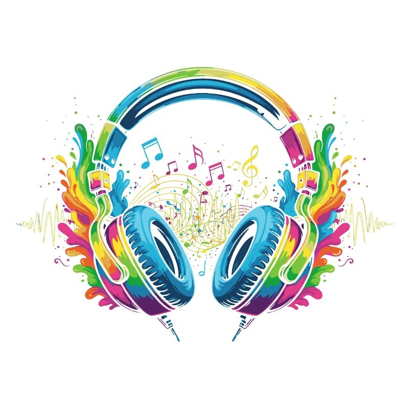 Lebendige Musik Kopfhörer Kunst