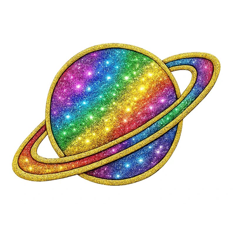 Glittering Rainbow Galaxy Design