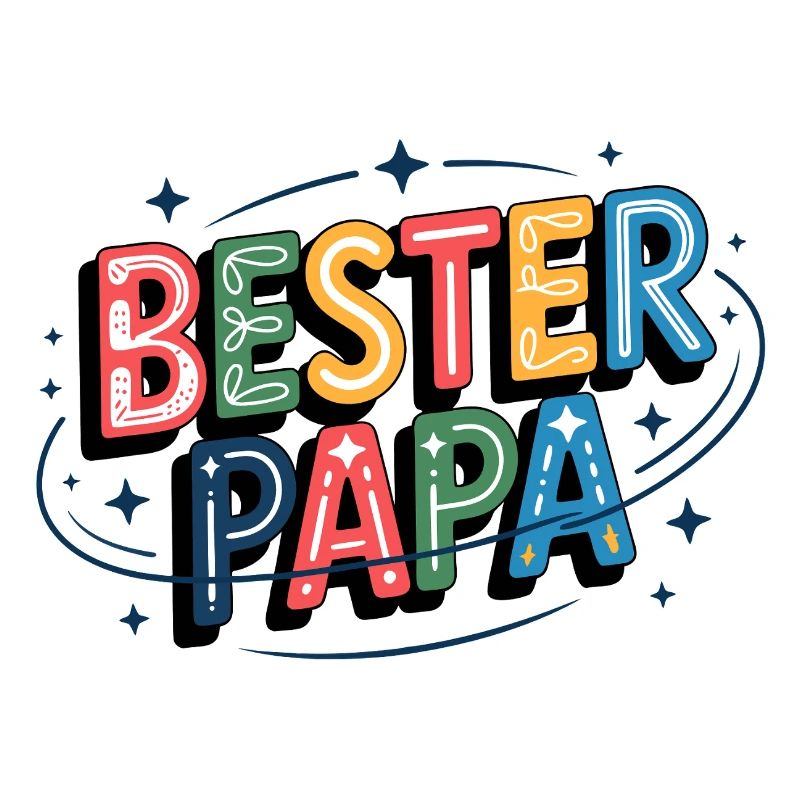Bester Papa bunte Buchstabenillustration