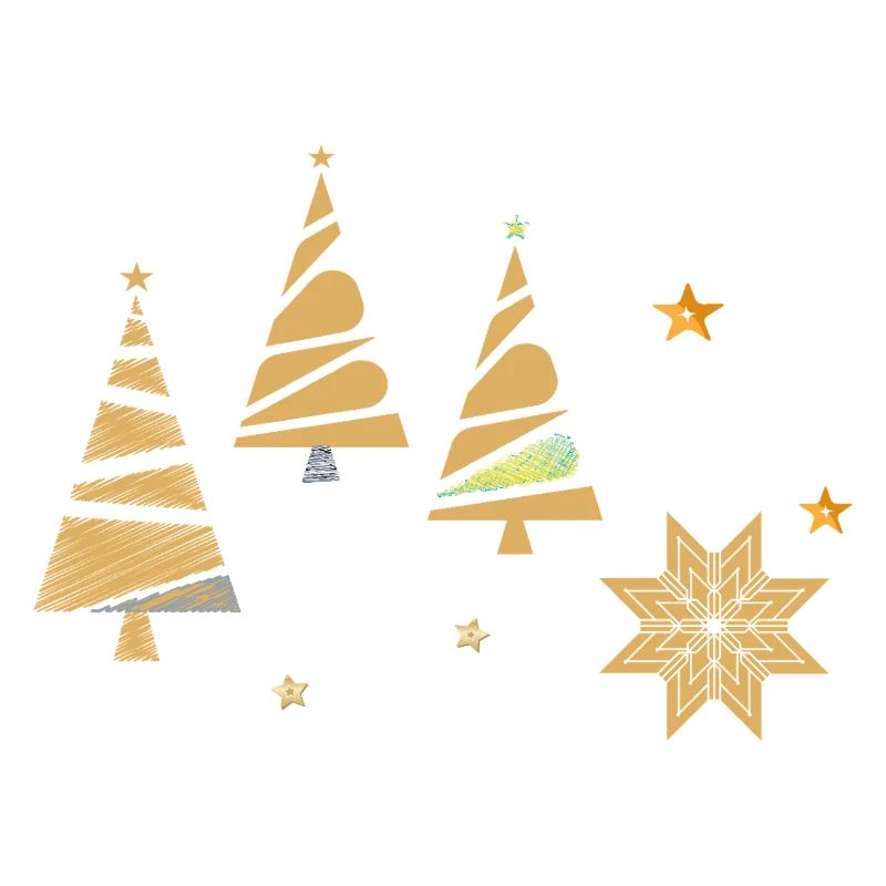 Goldene Weihnachtsbäume