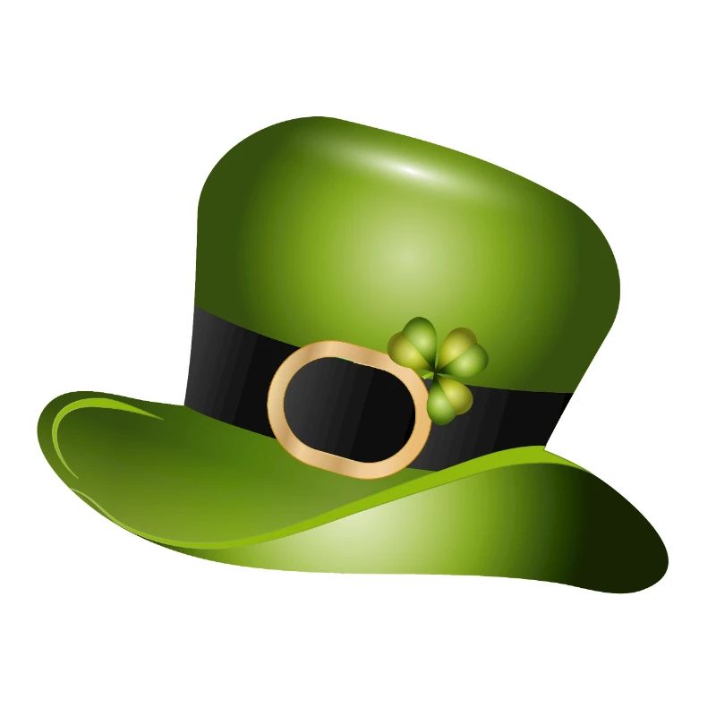 Haut-de-forme vert avec trèfle – Saint Patrick