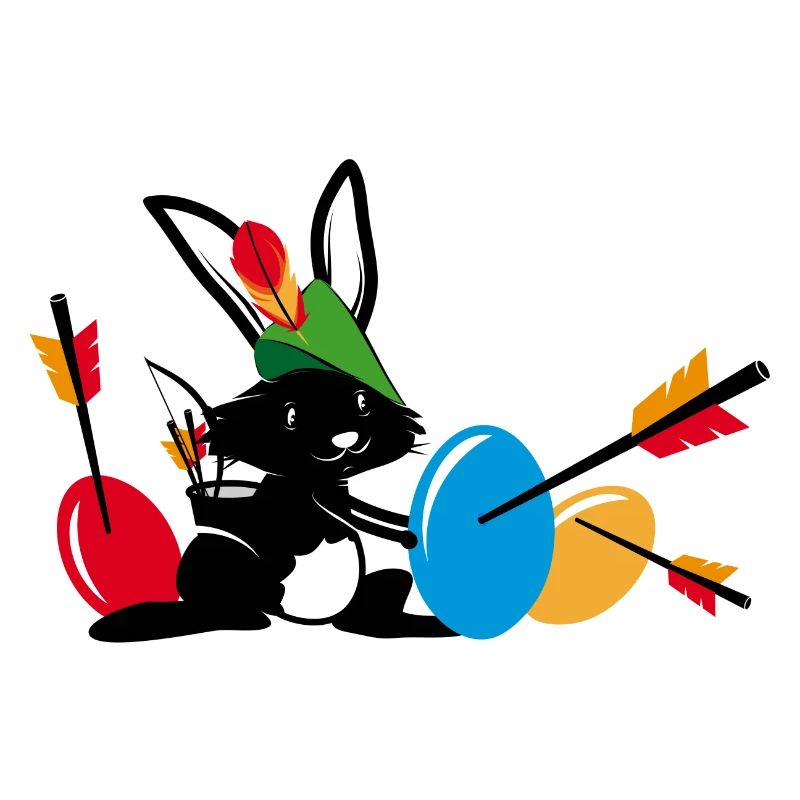 Lapin de Pâques avec un arc et une flèche