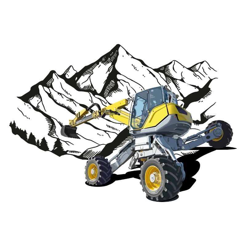 Excavator, walking excavator for difficult terrain