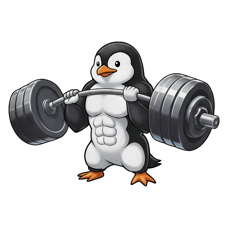 Pinguin Stark Training Workout Hantel Gewichtheber
