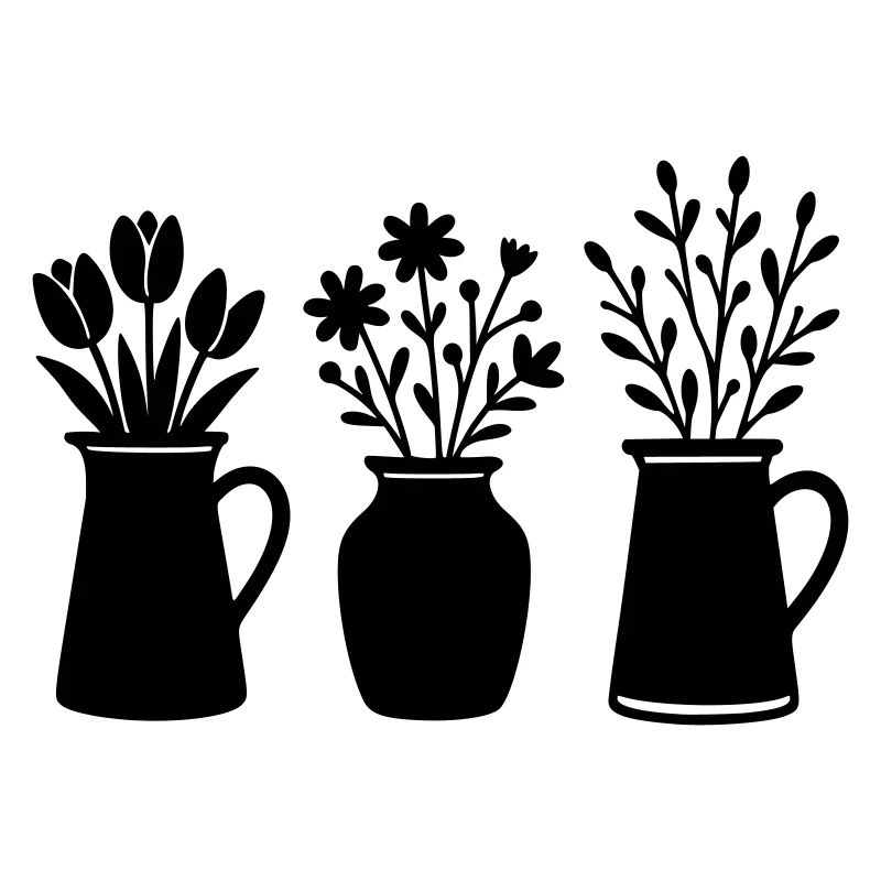 Three Vases with Flowers – Spring Motif
