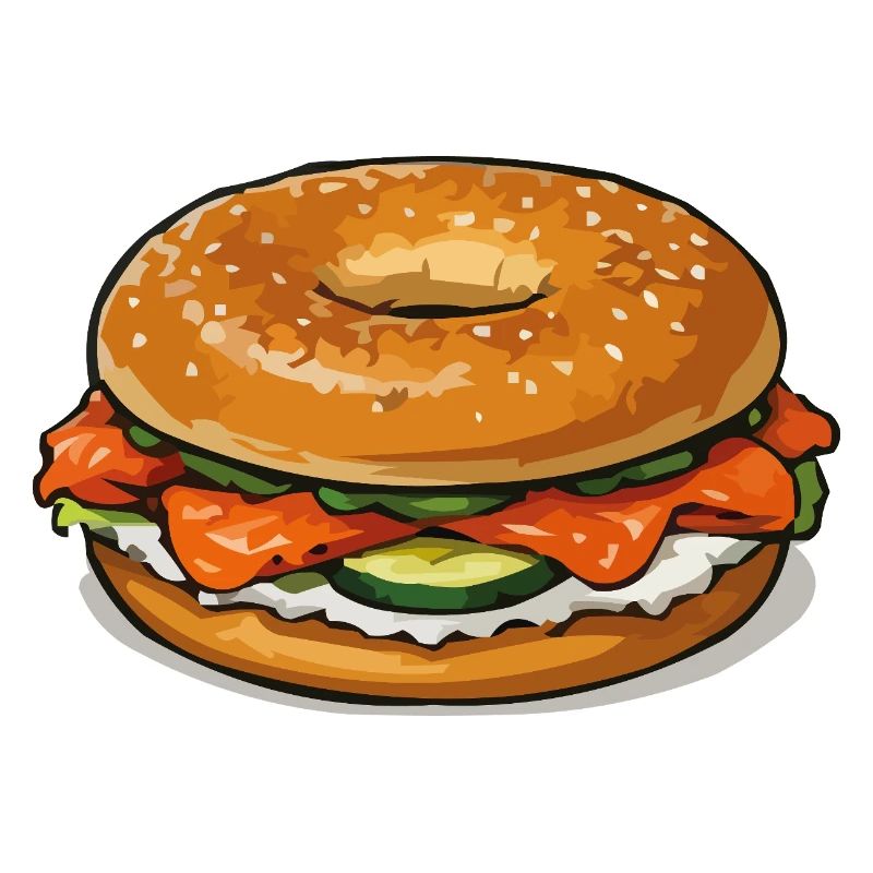 Bagel Pop-Art Illustration