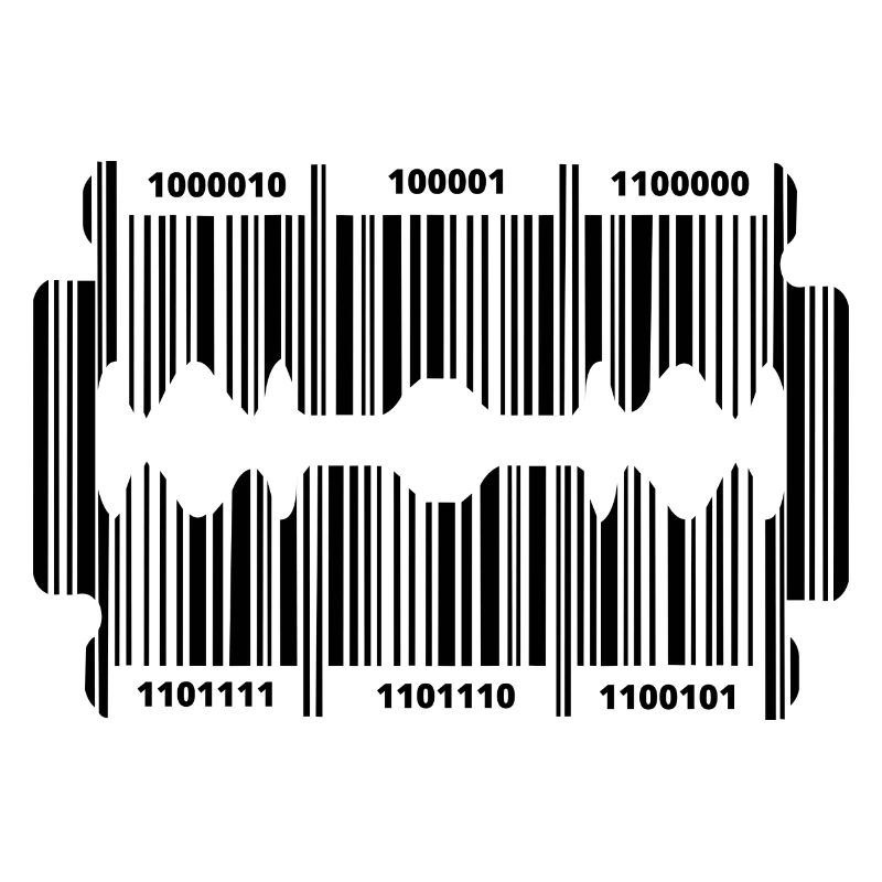 Rasierklinge mit geheim Code