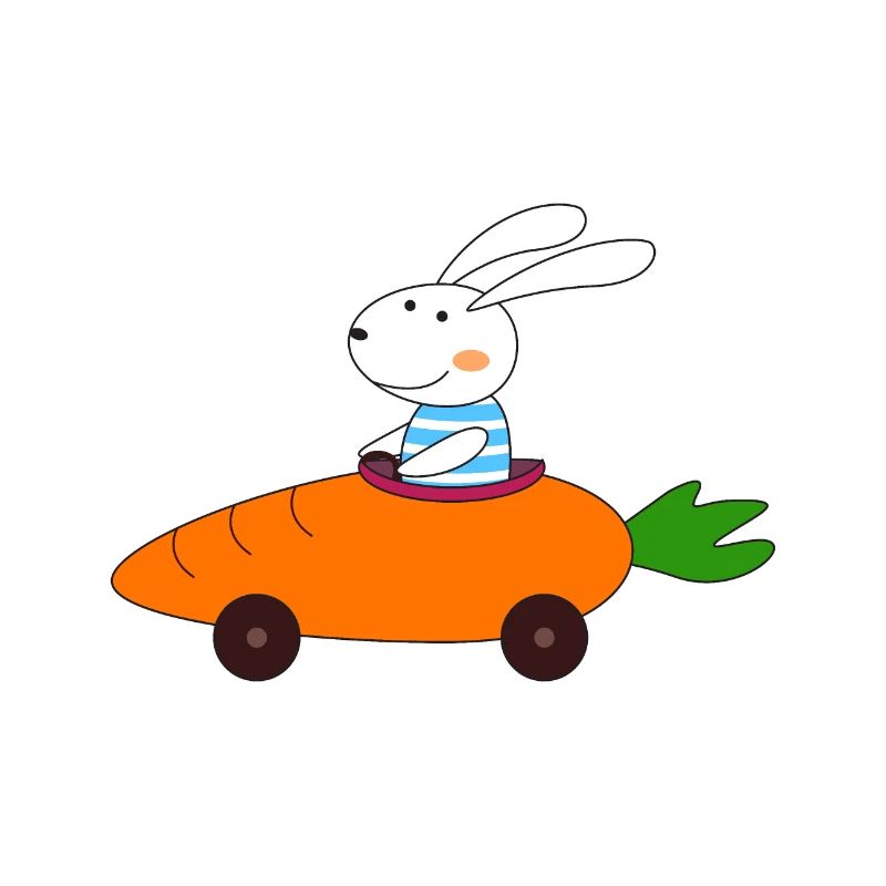 Rabbit in the car, Easter, Easter , shirt for children