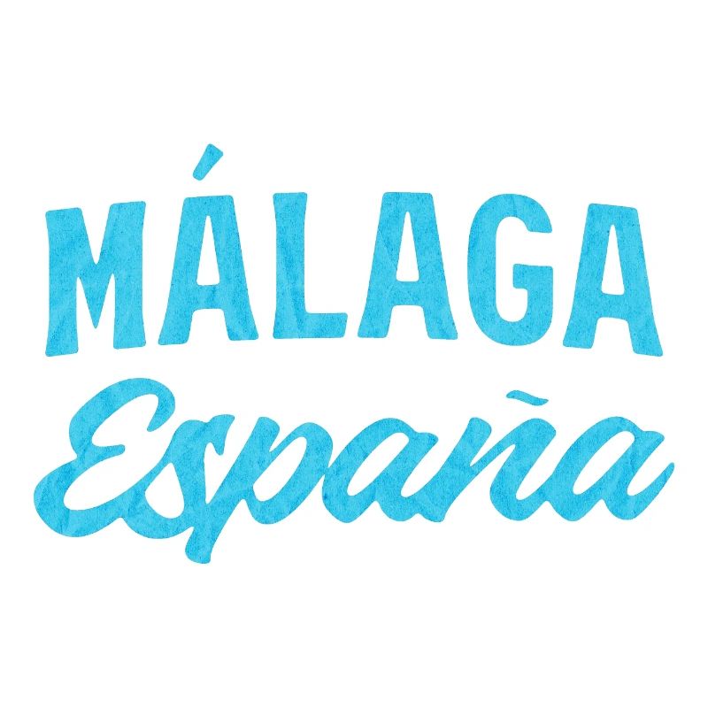 Málaga España Blue Script Design