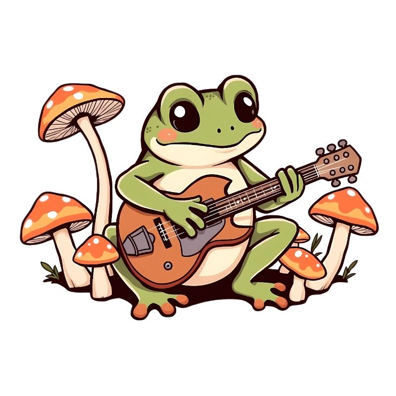 Frog plays guitar