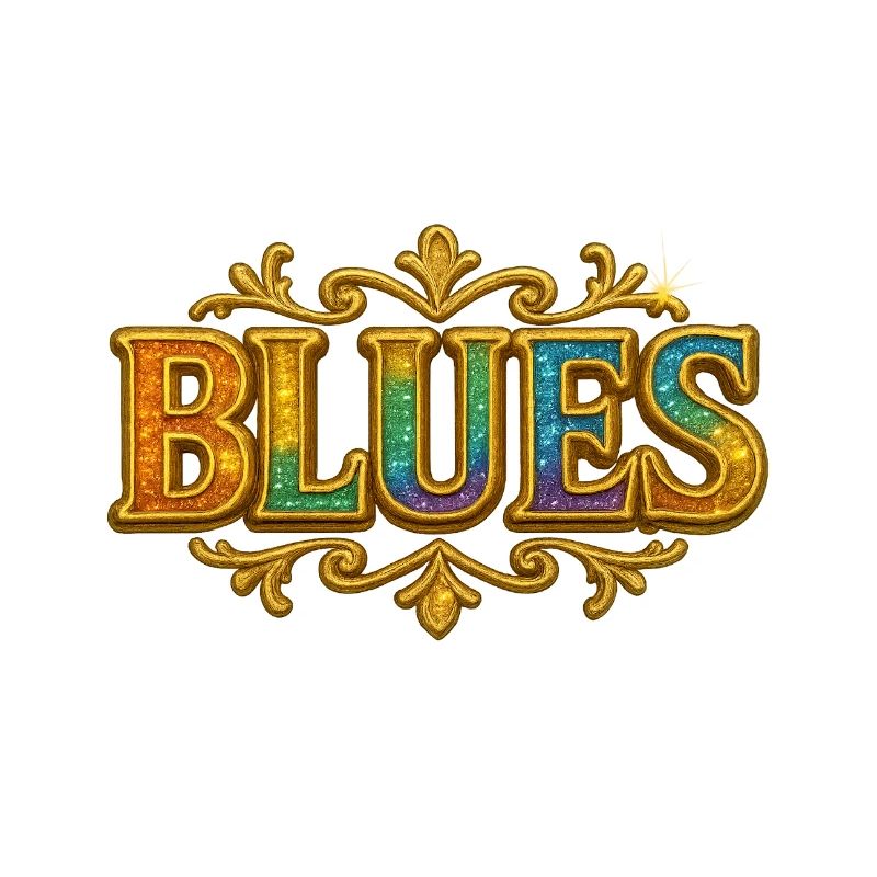 Blues with gold border and gradient
