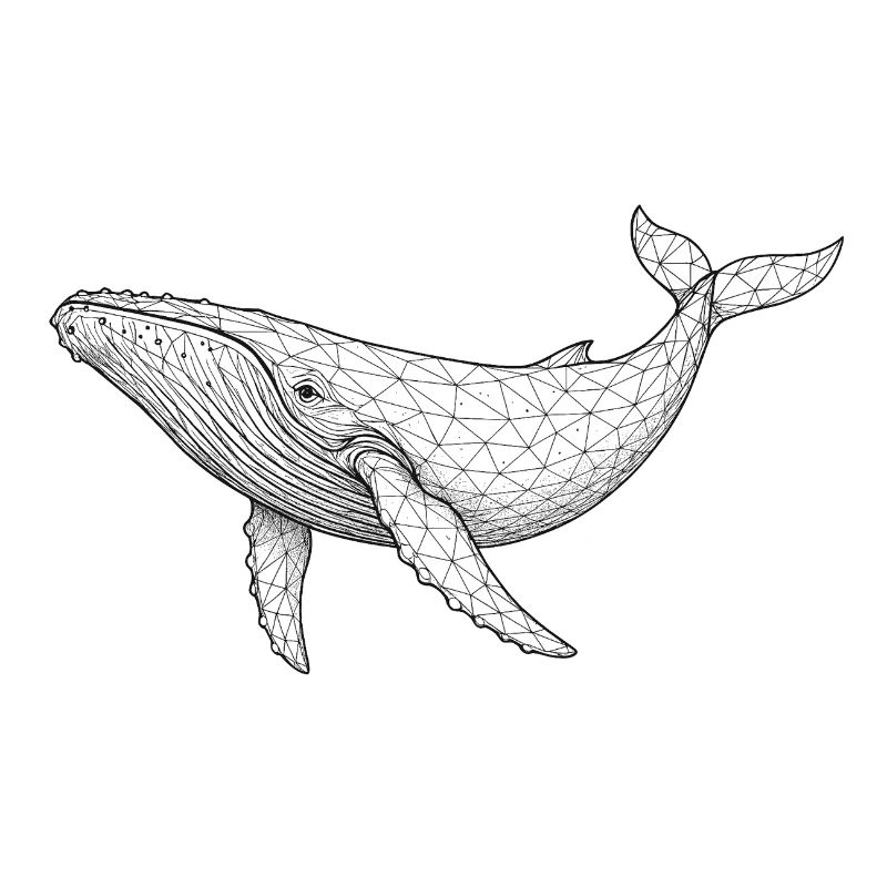 Geometric Whale Polygon
