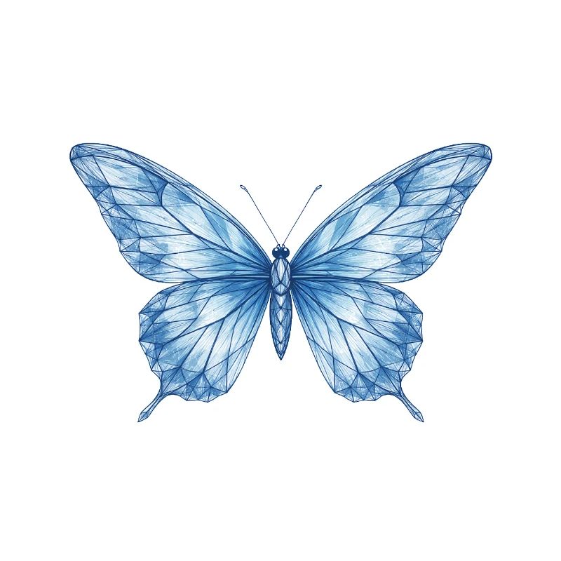 Blauer Geometrischer Schmetterling
