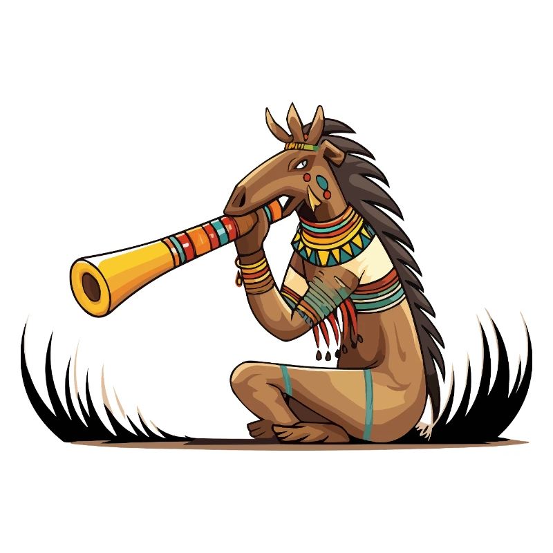 Tribal-Pferd Trompeter Illustration