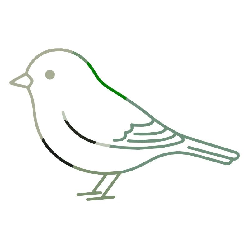Minimalistischer Grüner Linearvogel