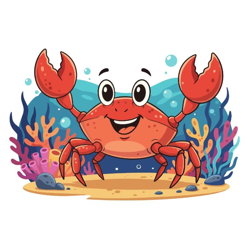 Fröhliche Unterwasserkrabbe